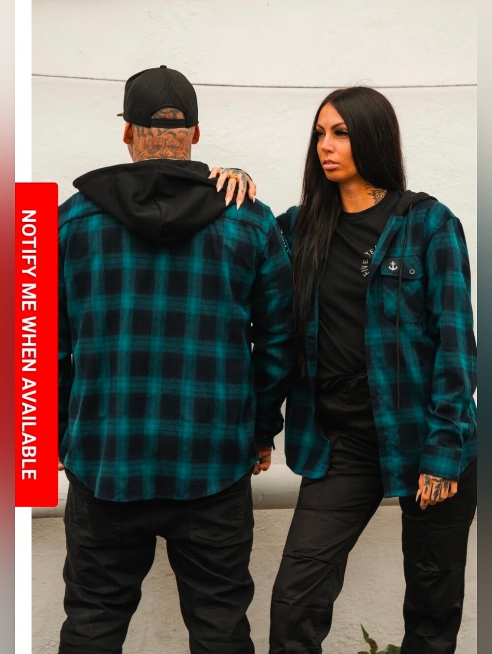 RELENTLESS BETRAYAL  Ship Wreck Hooded Flannel Shirt - Blue/Black